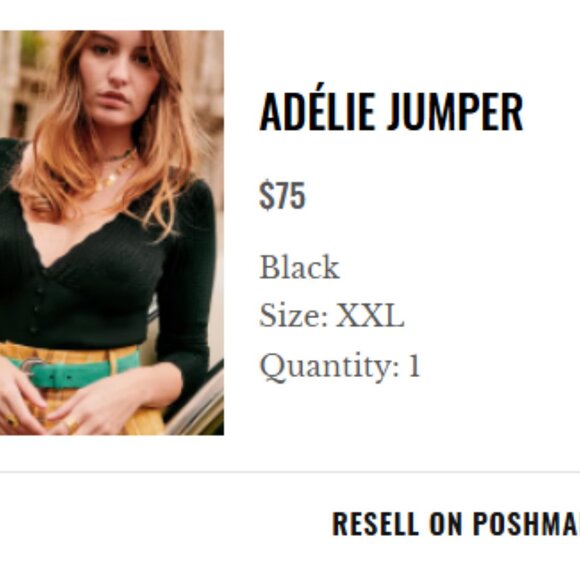 Sezane Adélie Jumper Black - Size XXL - Picture 4 of 8
